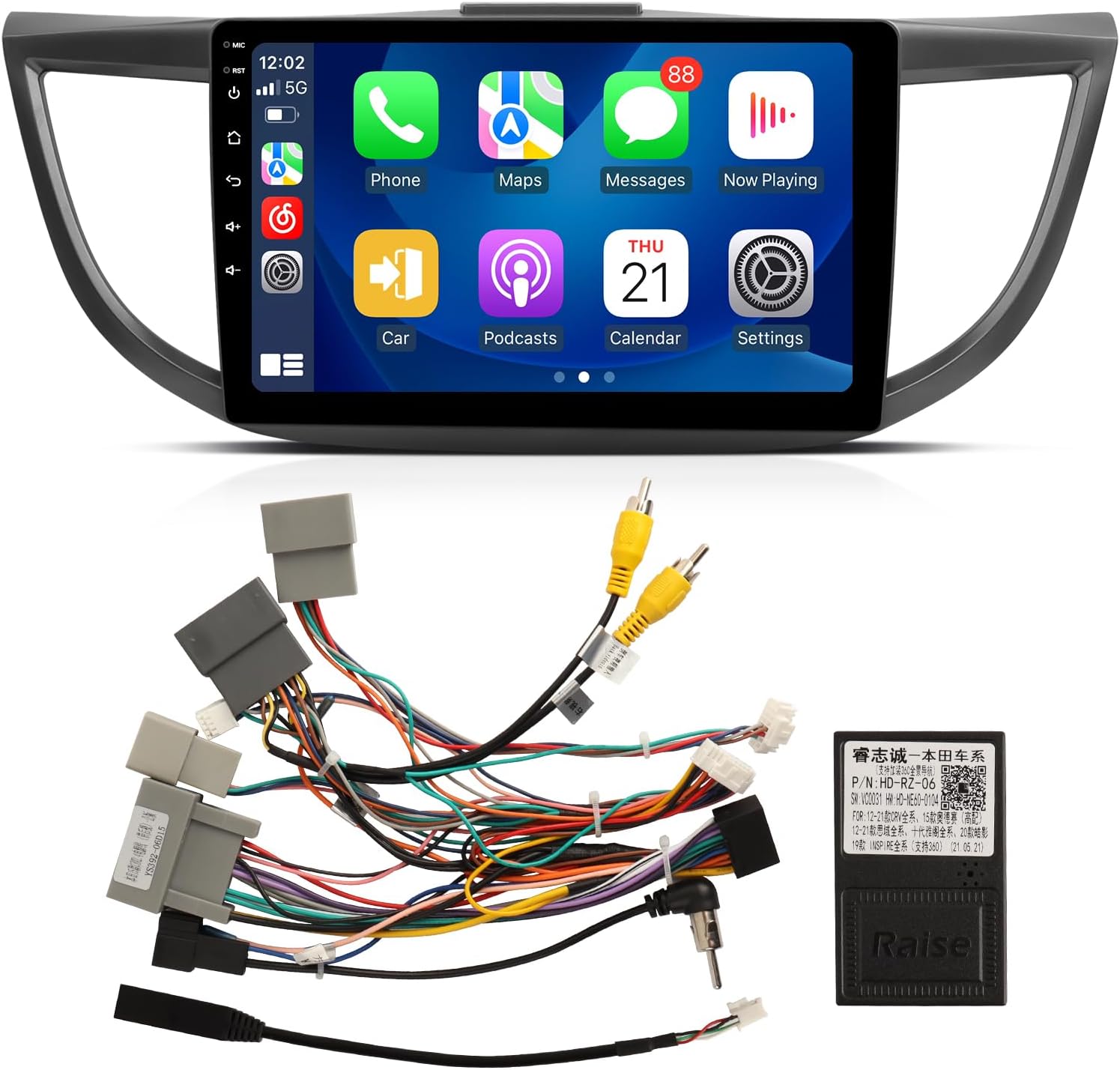 10.2" Android 13 6G 128G Wireless Apple Carplay Radio for Honda CRV 2.4L 2015 2016, Touch Screen Car Stereo with Android Auto Mirror Link QLED GPS Navigation 5GHz WiFi (CAN021-R Harness)