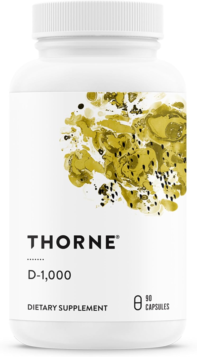 THORNE Vitamin D3 Supplement - Supports Healthy Bones, Teeth, Muscles, Cardiovascular & Immune Function* - Gluten, Dairy & Soy-Free - 1,000 IU - 90 Capsules