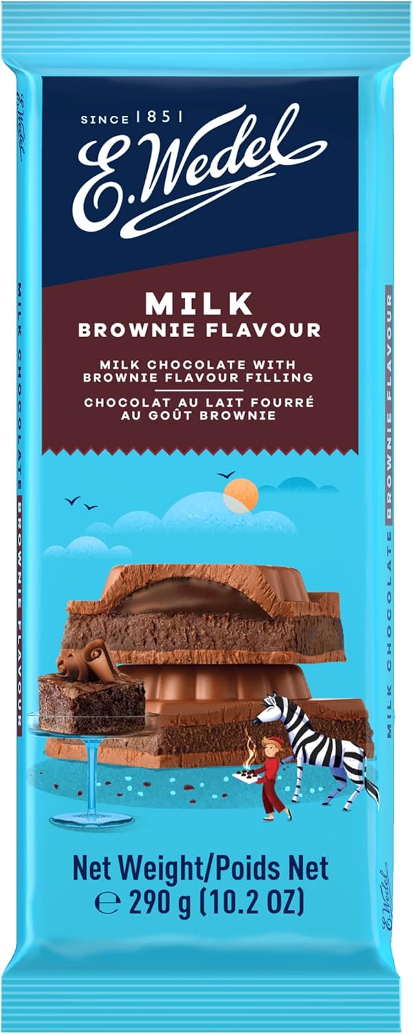 E.Wedel Premium Milk Chocolate Bar 290g | Brownies Filling Chocolate Bar