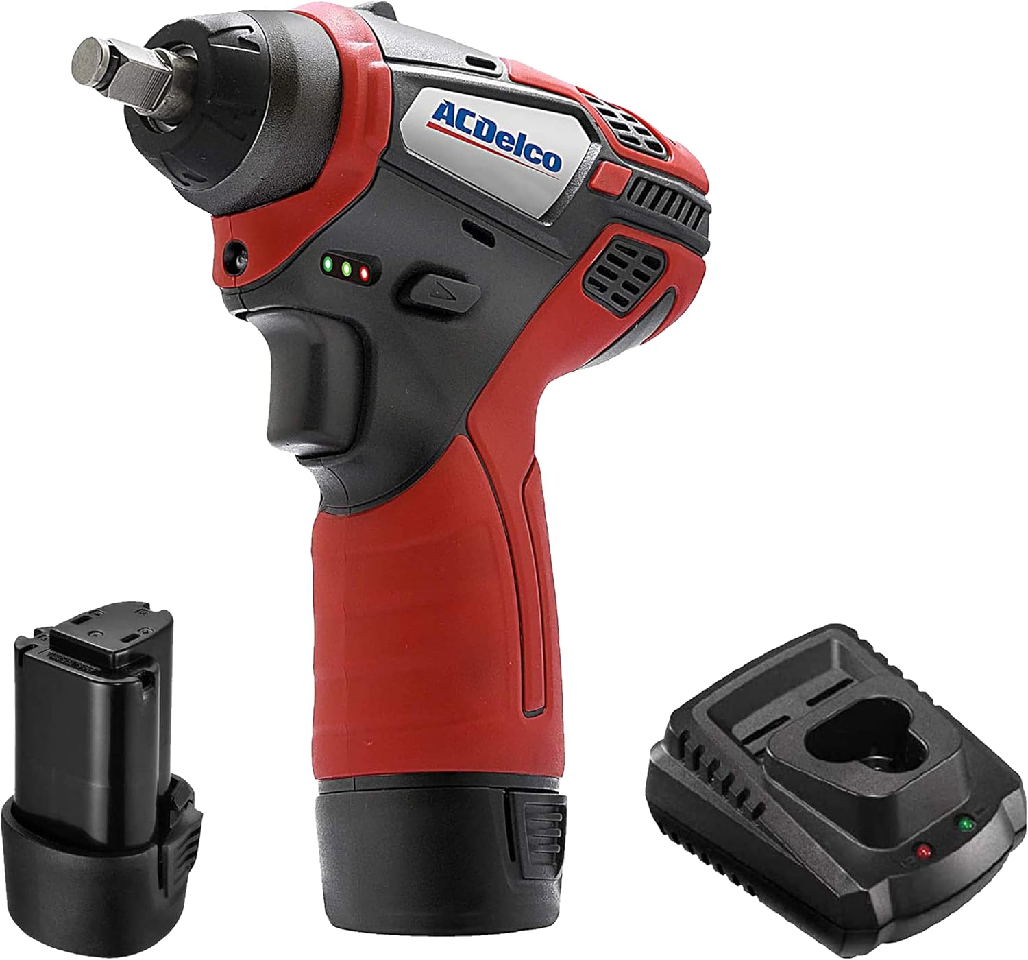 ACDelco ARI12104P G12 Series 3/8" Power Impact Wrench 10.8V Cordless Li-ion Electric Power Tool Kit with 2 Batteries & Charger (122 Nms / 90 ft-lbs Torque)