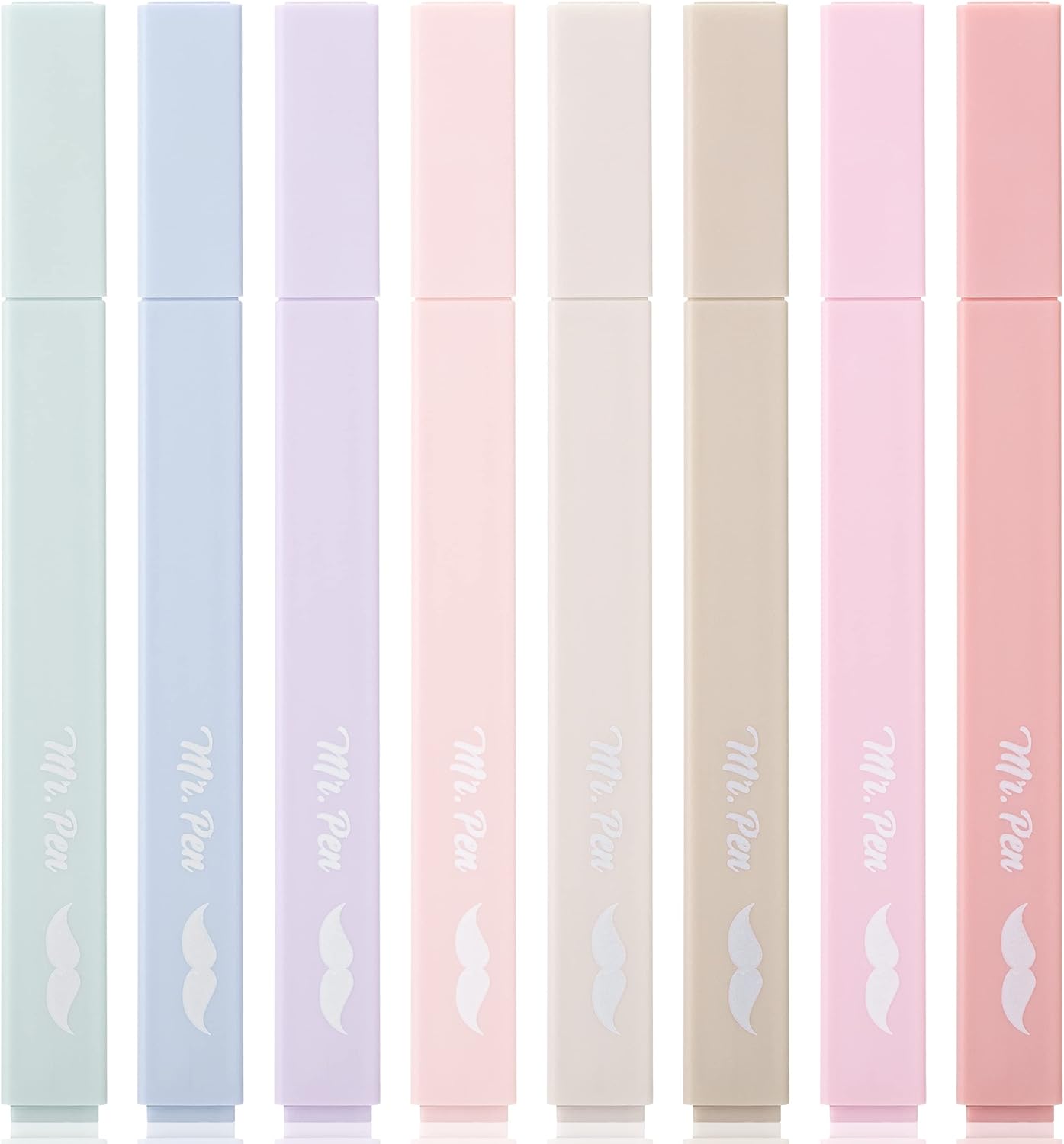 Mr. Pen - 8 Pack Aesthetic Highlighters, Chisel Tip, Discreet Pastel Color, No Bible Smudge, Assorted Color Highlighters, Pastel Highlighter Set, School Supplies