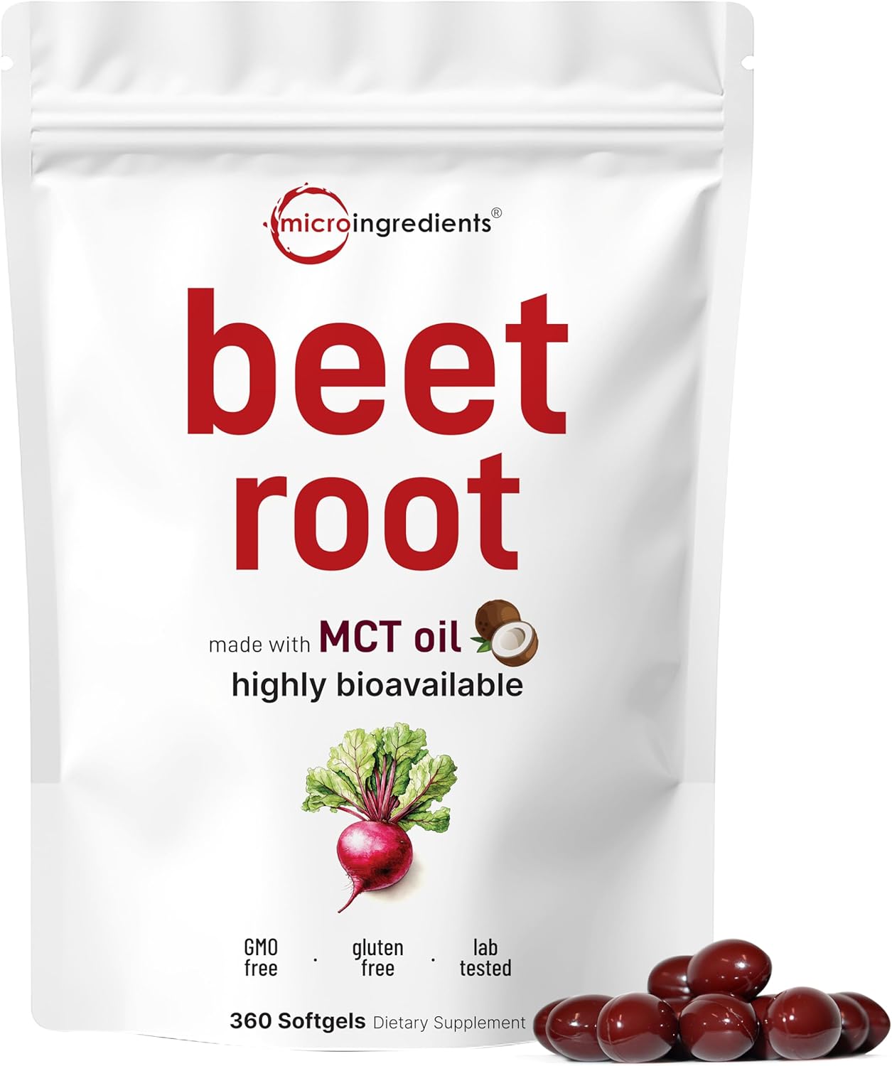 Beet Root 9,000mg Equivalent | 360 Softgels with MCT Oil | Highly Bioavailable | Max Strength | Super Beets Supplements | Fresh Beetroot Extract | Nitric Oxide, Blood Pressure, & Heart Health Support
