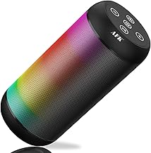 AFK Portable Bluetooth Wireless Speaker with RGB Lights, Loud Speaker with Stereo Sound,Speaker for Party, Home, Outdoor(Black)