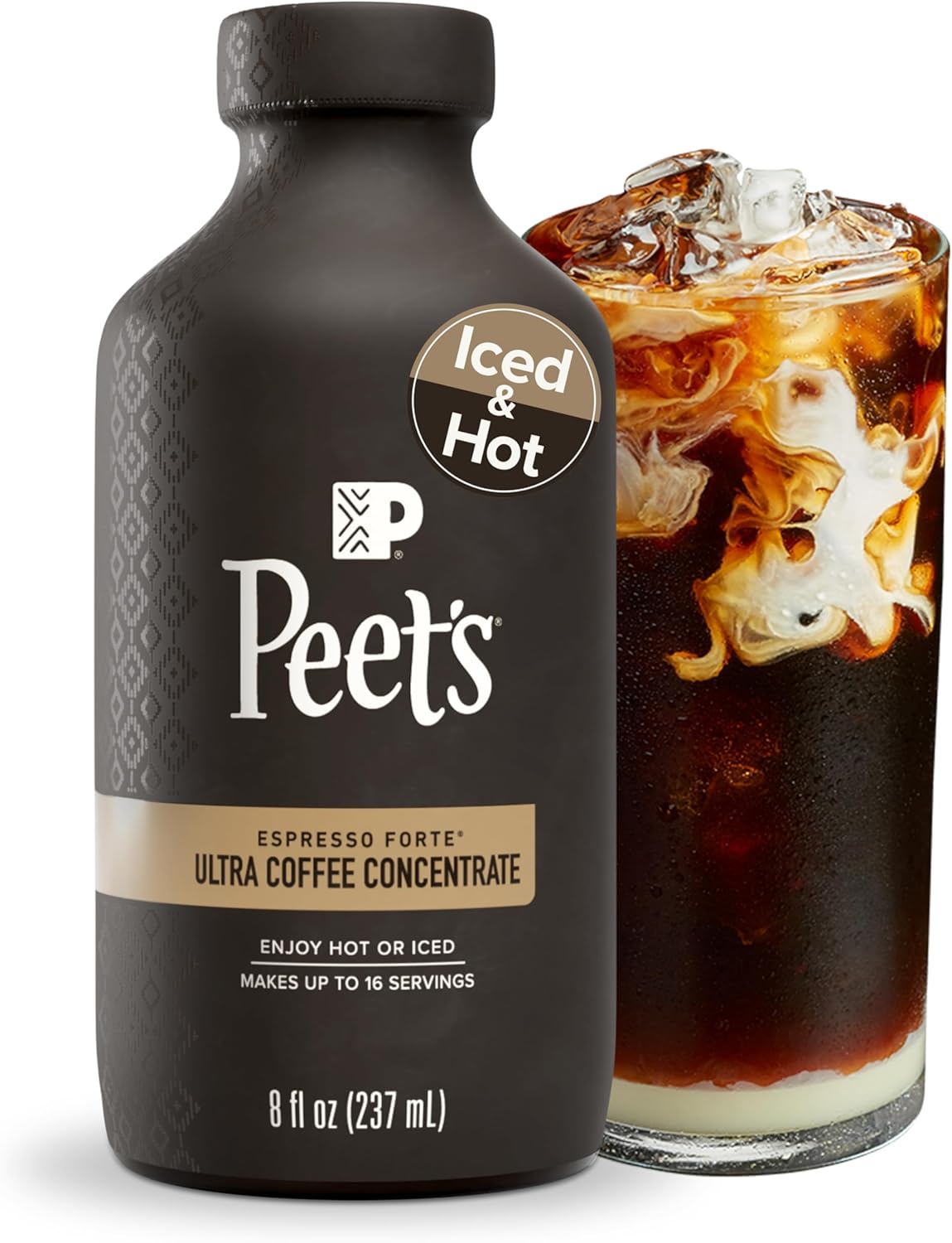 Peet's Coffee, Ultra Coffee Concentrate, Instant Hot, Cold Brew, or Iced Coffee - Espresso Forte, 8 Fluid Ounce Bottle (16 Servings)