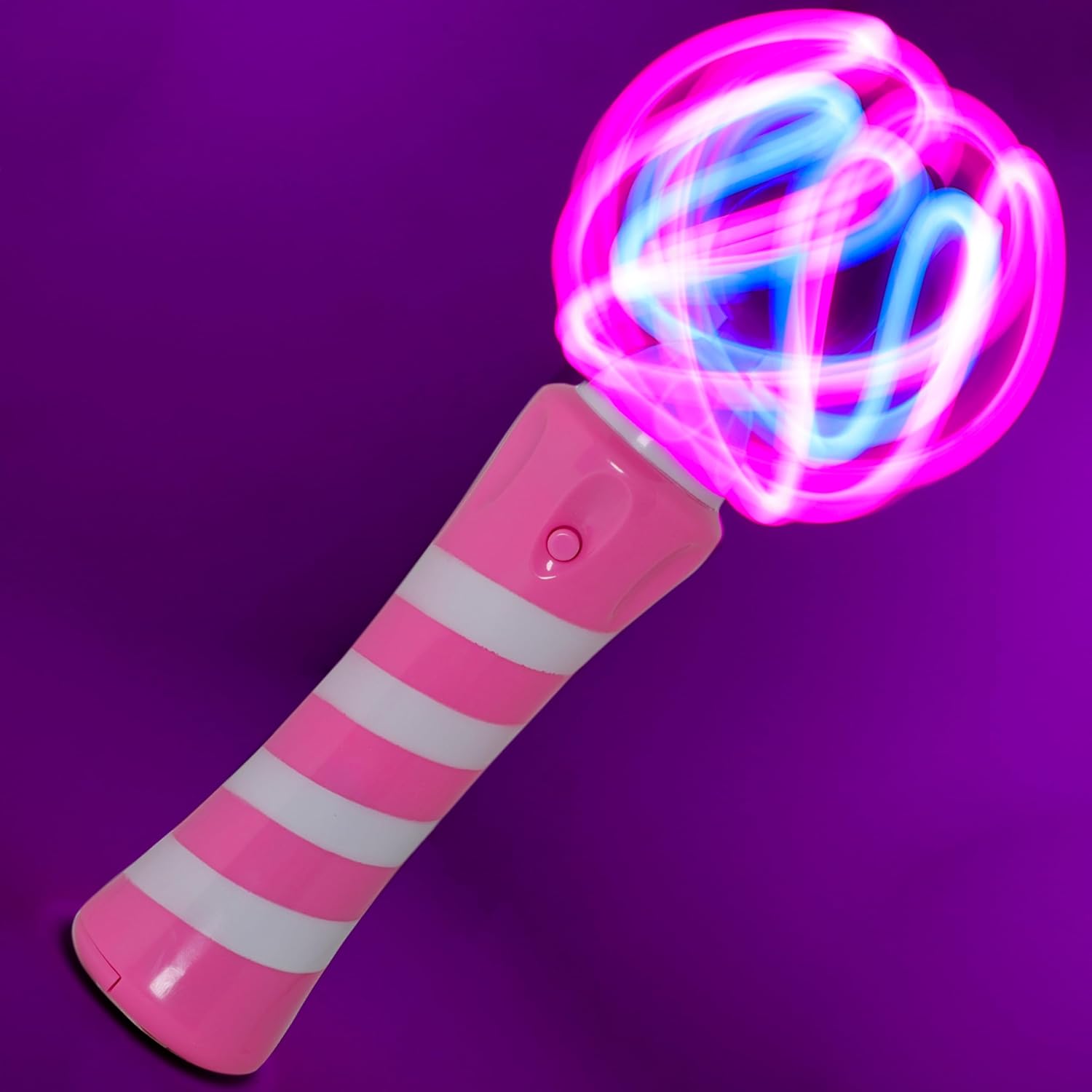 Toyland® 20cm (8") Pink 3D Light Up Spiral Wand - Multi Coloured LEDs - Bonfire Night/Party Accessories