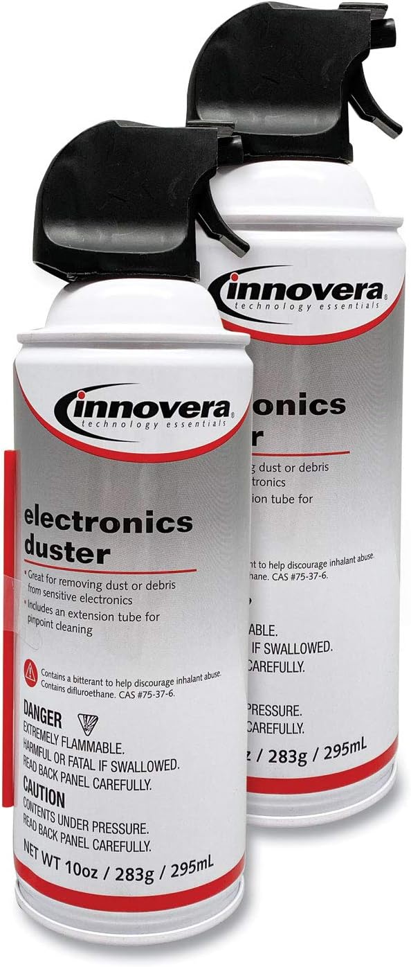 Innovera Compressed Air Duster Cleaner, 10 Oz Can, 2/Pack