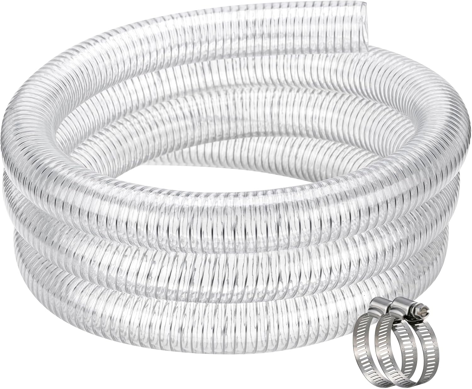 Suction Hose 2"id 10ft Flexible Clear Reinforced Vacuum Pipe