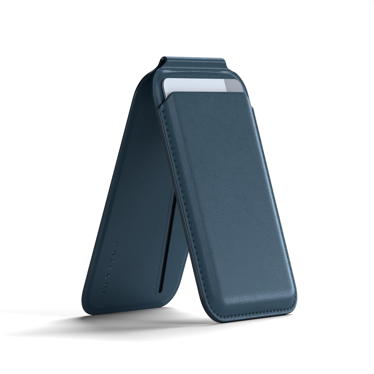 Satechi Magnetic Magsafe Wallet, Double Flap Stand Card Holder, 4 Slots with Front NFC Pass-Through, Adjustable Phone Attachment for iPhone 17/16/15/14/13/12, Travel Accessory