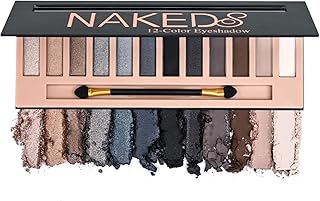 BestLand 12 Colors Makeup Smoky Eyeshadow Palette Natural Nude Matte Shimmer Glitter Pigment Eye Shadow Pallete Set Black Eye Shadow Halloween Make Up for Women (Color E Smokey)