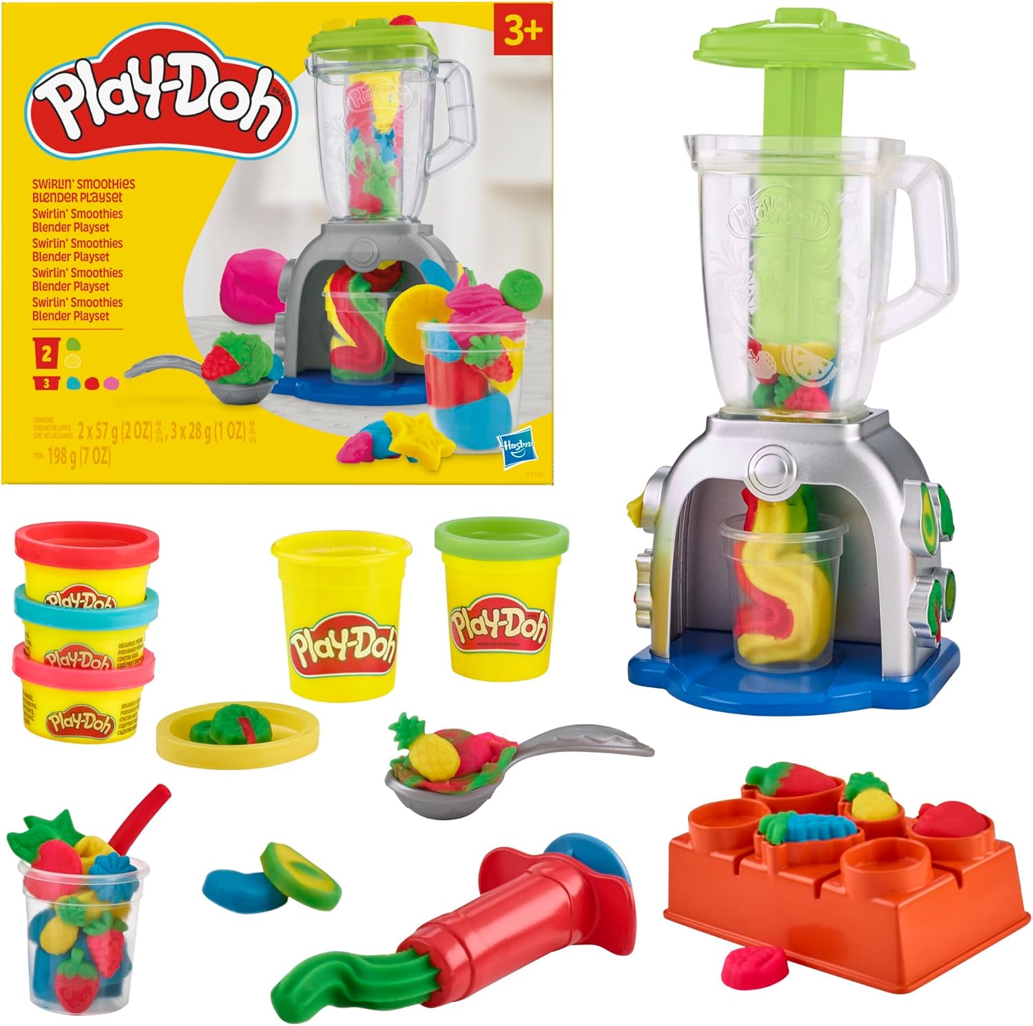Play Doh Swirlin' Smoothies Toy Blender Playset, Play Kitchen Appliances, Kids Arts and Crafts Toys for 3 Year Old Girls and Boys and Up