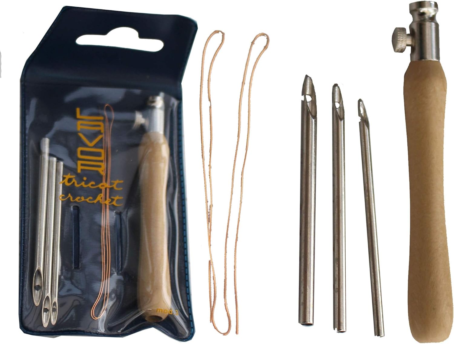 Lavor Punch Embroidery Needle Set with 3 Different Size Needles & Needle Threader