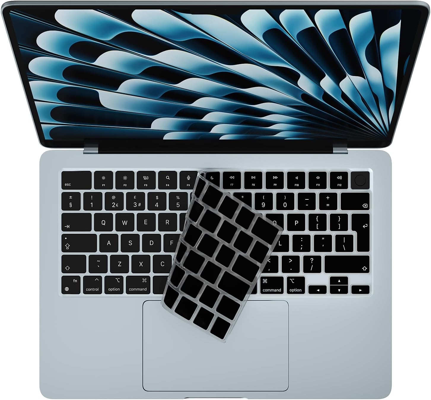 Silicone Keyboard Cover Skin for 2025 MacBook Air 15.3" 13.6 inches M4 A3241 A3240 UK/EU Layout Laptop Keyboard Protector Accessory (English)