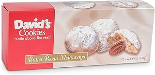 David's Cookies Gourmet Butter Pecan Meltaway Singles - Gourmet Cookie Snacks With Crunchy Pecans and Powdered Sugar - Pure Creamy Butter Recipe - Delicious Heavenly Flavors Food Gift (6 Oz)