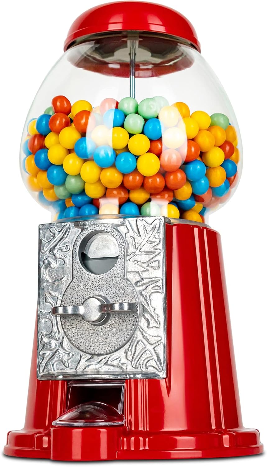 Ebuzz 11 Inch Metal Gumball Machine – Coin Operated Bubblegum Sweet Dispenser - Vending Vintage Retro Candy Kid Chewing Piggy Bank Adult Classic Jellybean Bubble Gum