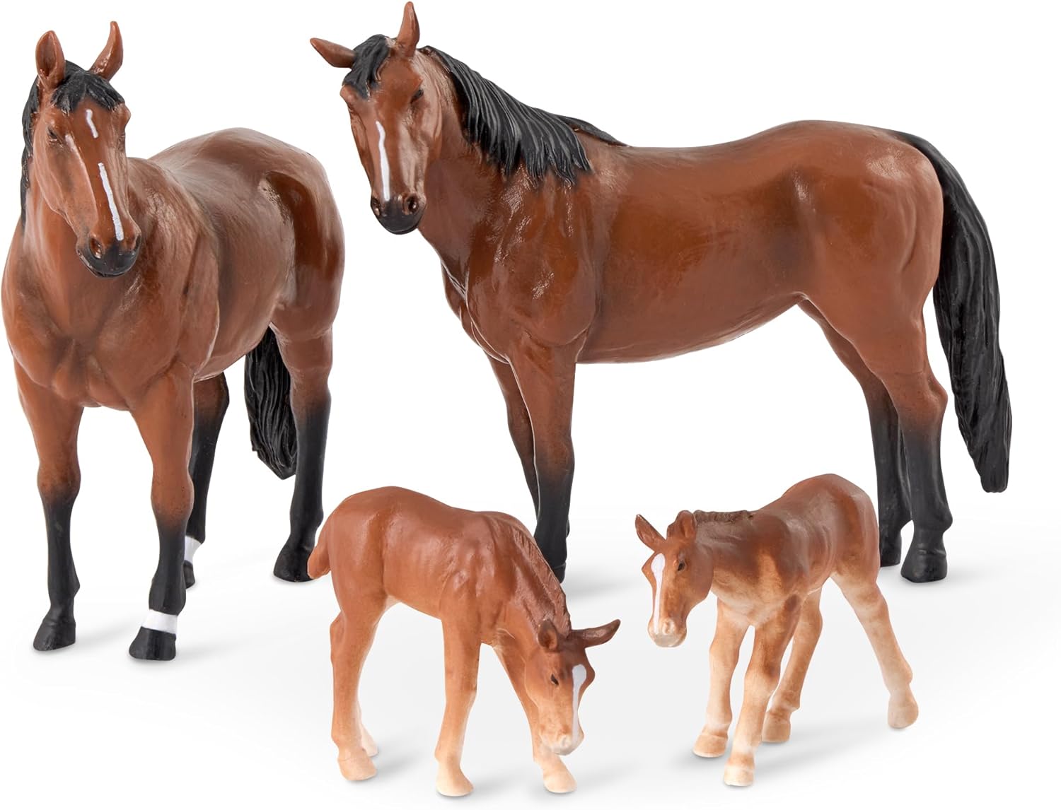 Terra by Battat – Quarter Horse Family - Miniature Toy Horse Family Figurines for Kids 3-Years-Old & Up (4 Pc)