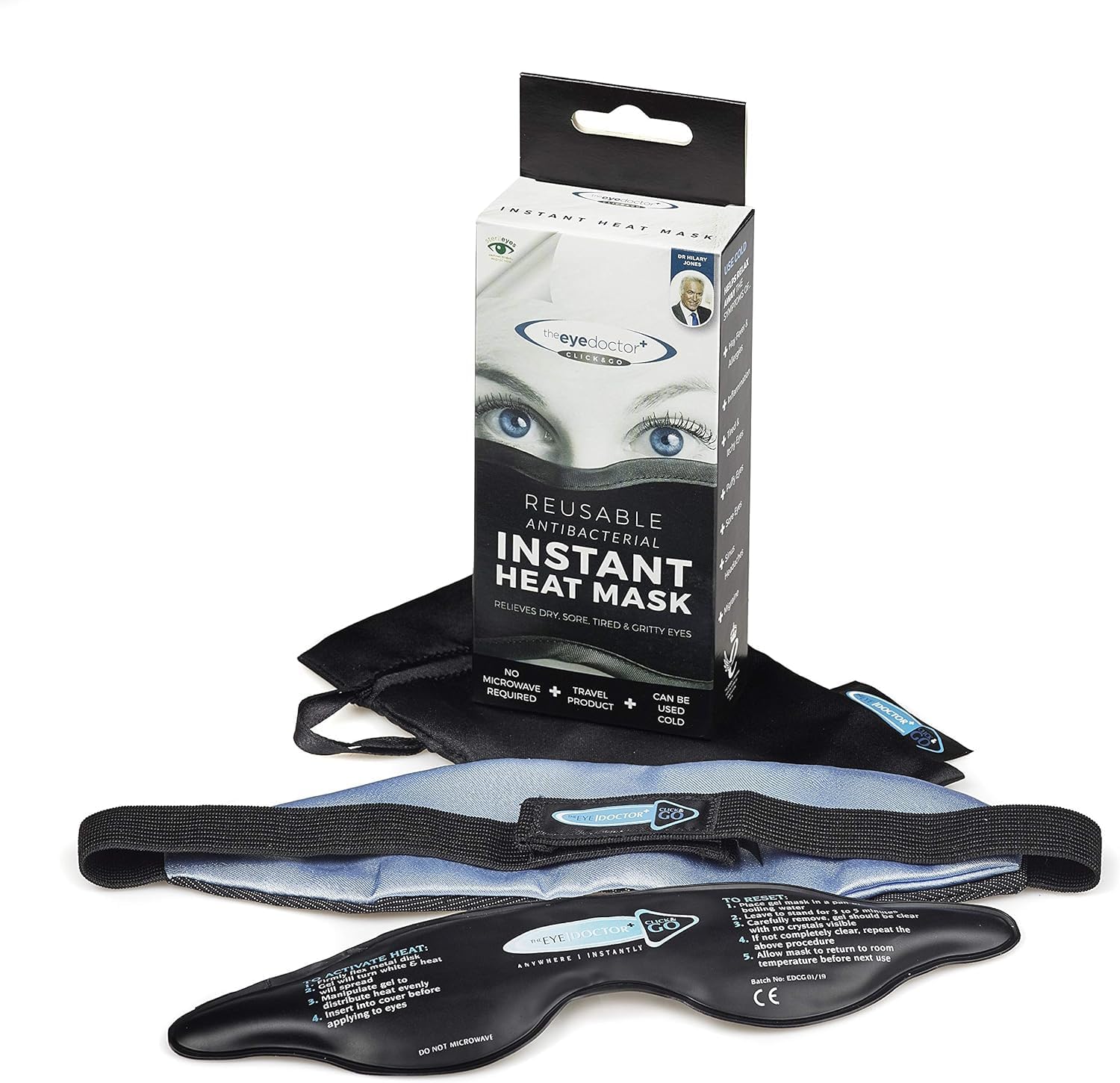 Eye Doctor Click and Go Instant Hot Eye Compress for Dry Eyes, Blepharitis