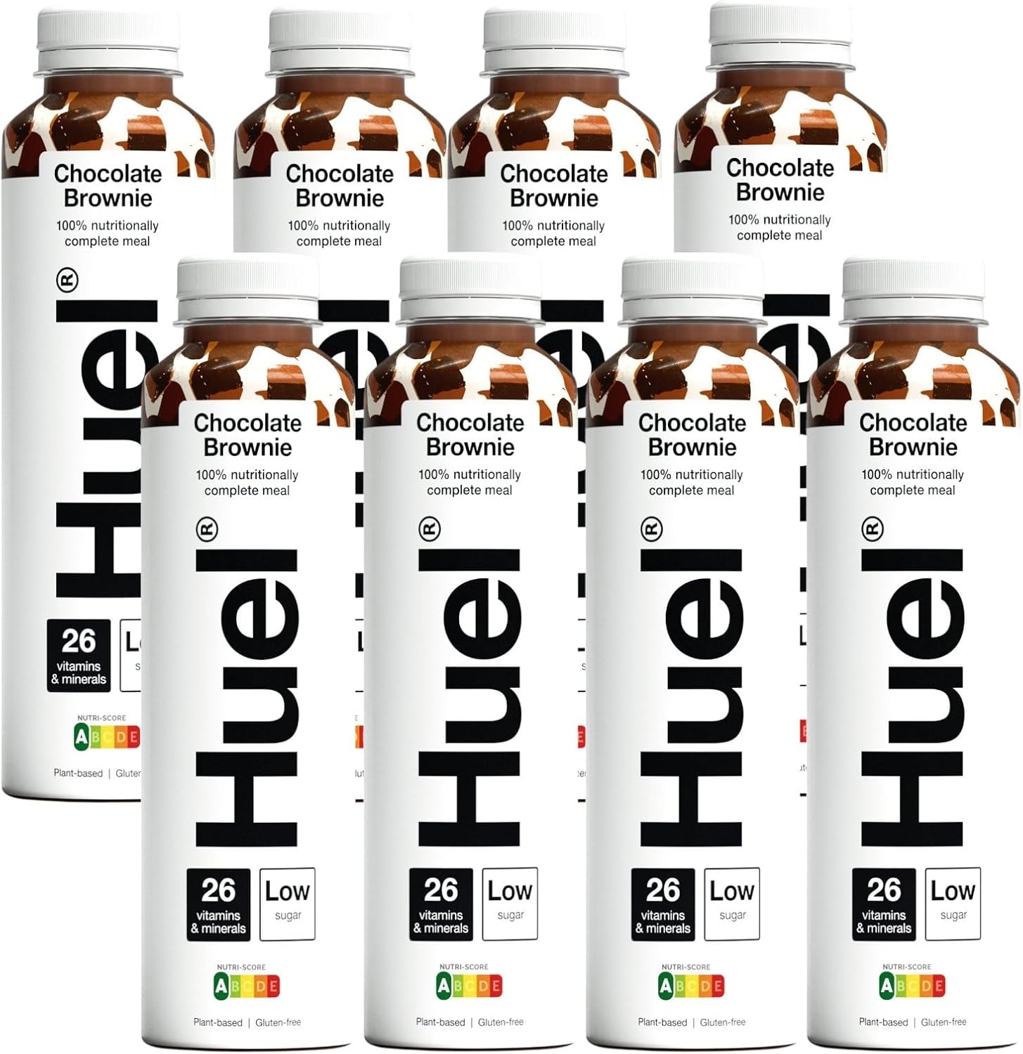 Huel Ready-to-Drink Meal | Chocolate Brownie Protein Drink | Not Just A Meal Replacement | Complete Nutrition, Plant-Based, Gluten-Free | 20g Protein Per Bottle | (8x 500ml bottles)