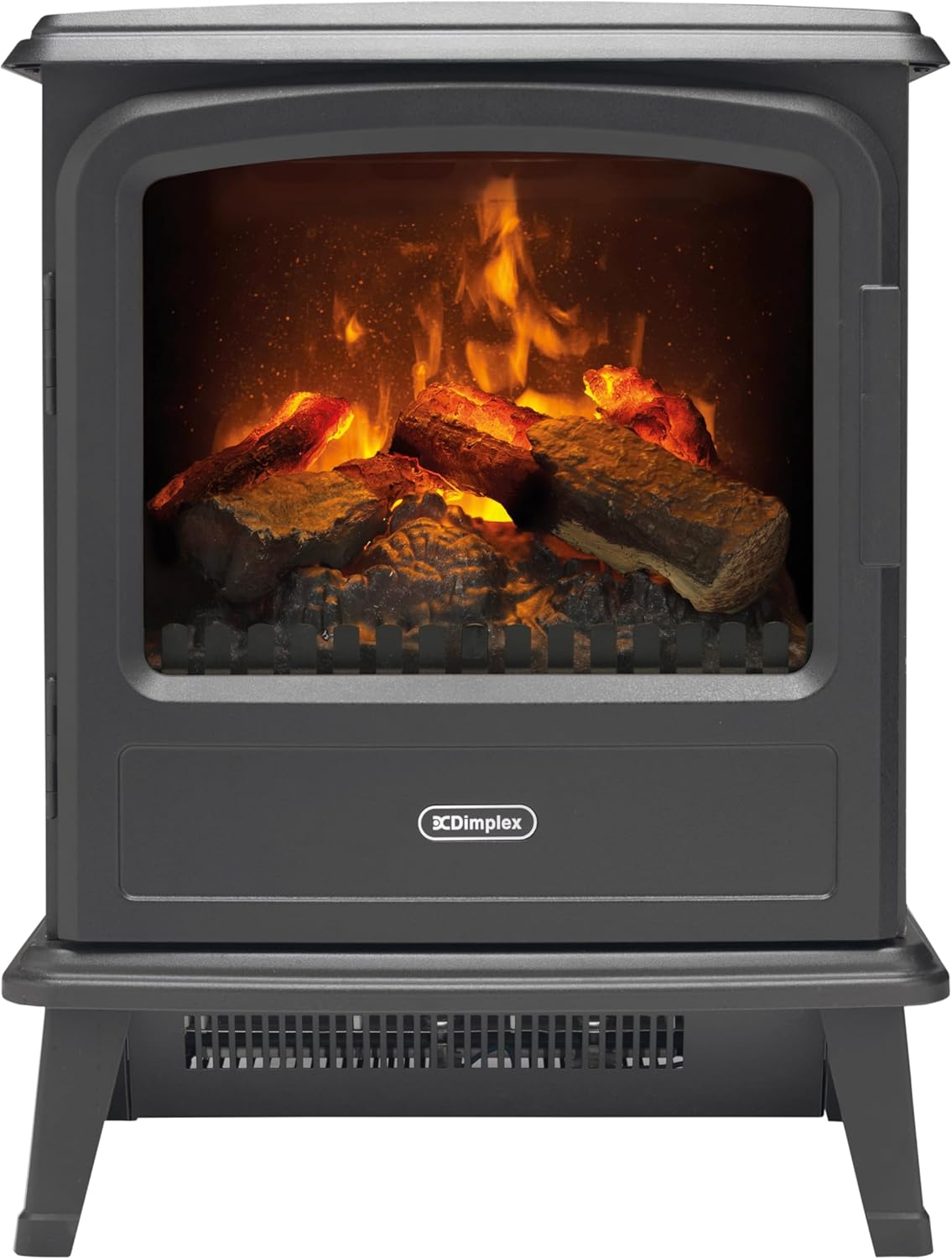 Dimplex Evandale Optimyst Water Vapour Electric Stove Fire, Real Flame Effect, Slate Fireplace, Log Fuel Bed, 1000W/2000W Fan Heater, Energy Efficient Flame Only, Adjustable Thermostat, Remote Control