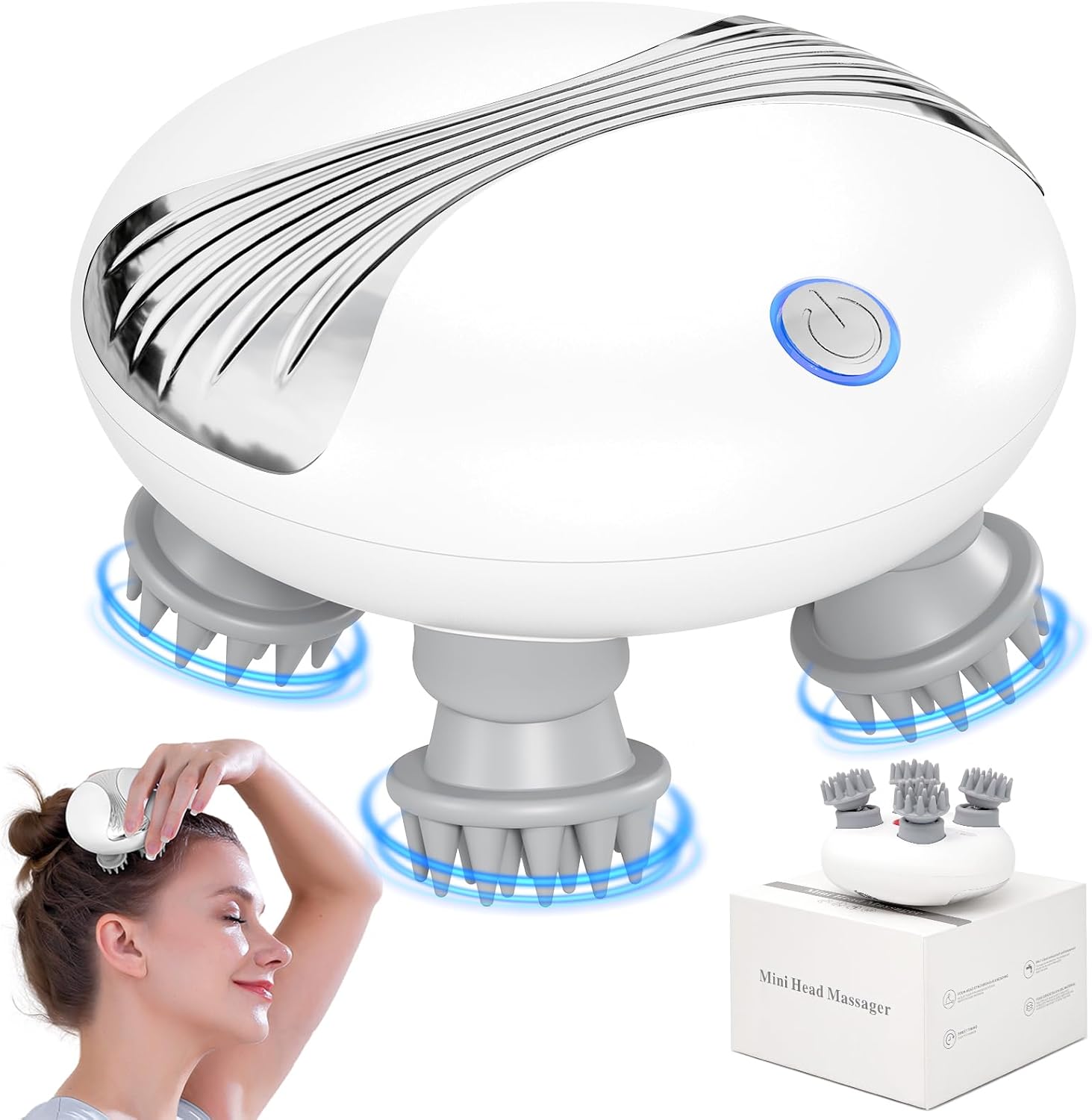Electric Scalp Massager, Head Massager, Hair Scalp Massager for Stress Relax,Relieving Scalp Muscle Tension, Suitable for Head, Arms, Legs, Shoulders, Neck, also an Ideal Gift for Family, Friends