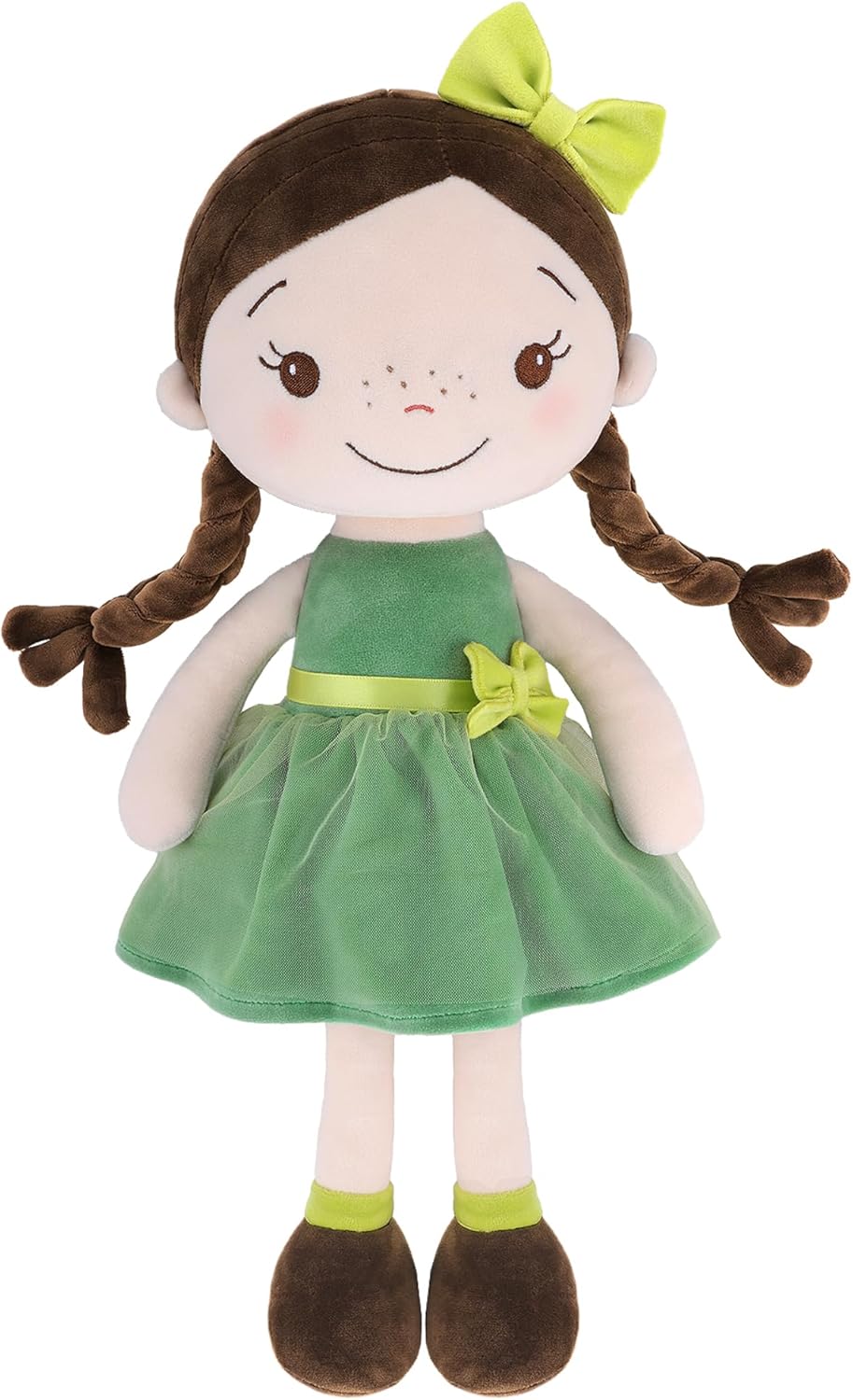 Soft Baby Doll Toys (16'') for Girls, My First Baby Rag Dolls for 1 Year Old Girl Birthday Gift Plush Doll Toys Machine Washable Baby Doll for Toddler Kids Infants(Forest Girl)
