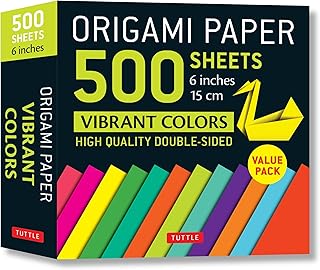 Origami Paper 500 sheets Vibrant Colors 6" (15 cm): Tuttle Origami Paper: Double-Sided Origami Sheets Printed with 12 Different Designs (Instructions for 6 Projects Included)
