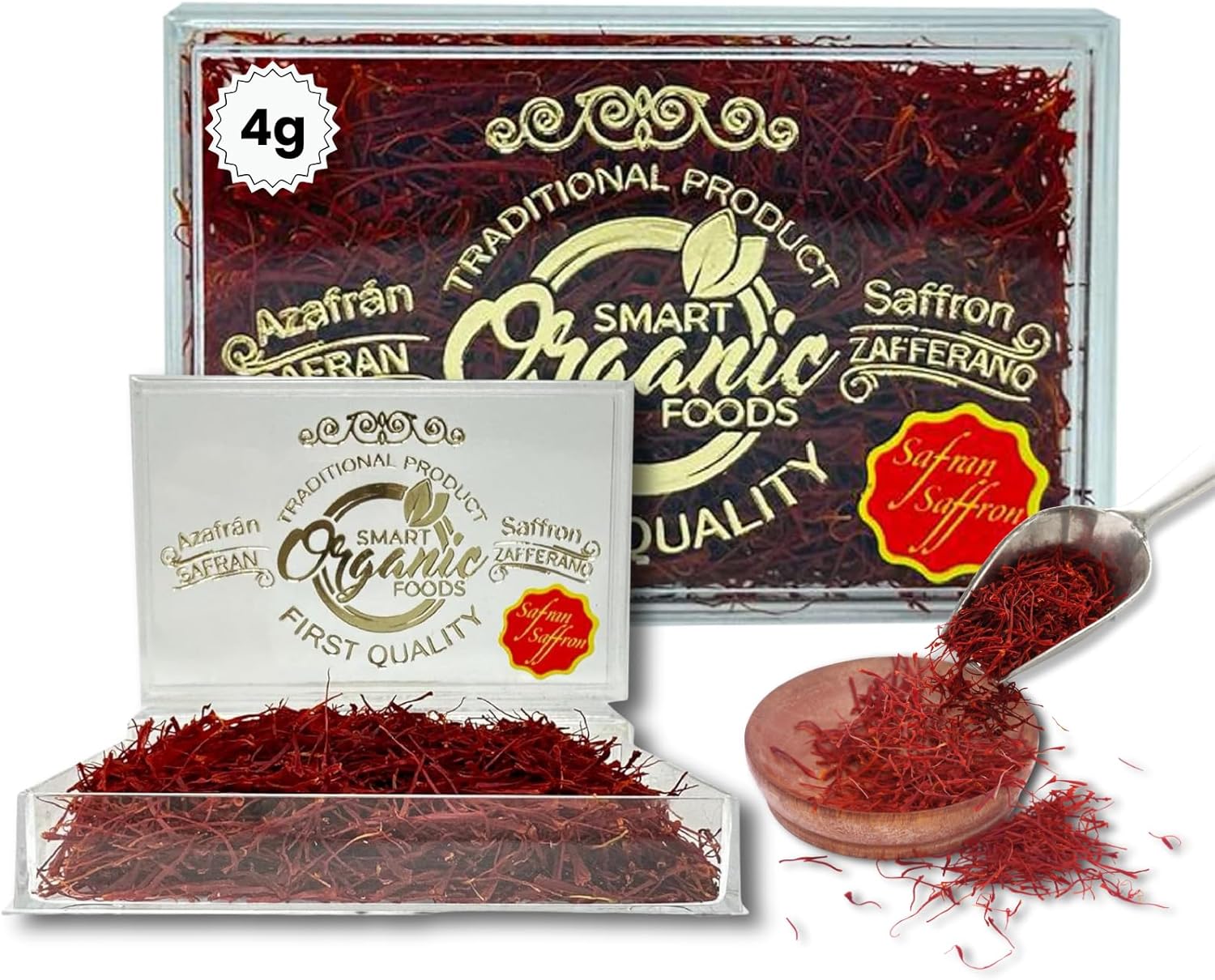 Pure Spanish Saffron 4g Grade A Extra Superior 100% Pure Saffron (Free from Alcoholic or Animal Matter)