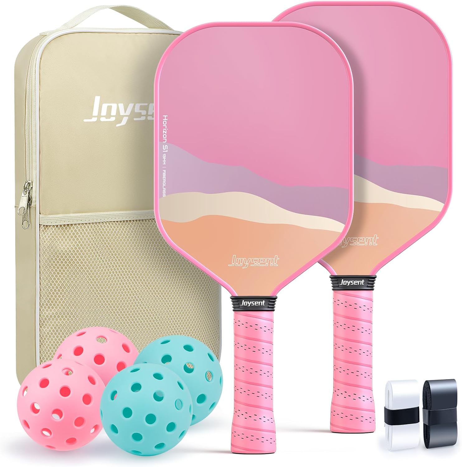 Pickleball Paddles Set of 2, Lightweight Pickleball Racket for Beginner, USAPA Approved Fiberglass Surface Pickleball Set with Non-Slip Comfort Grip