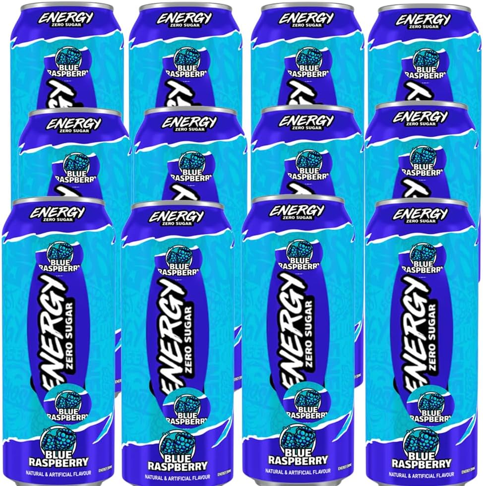 Variety Flavour Halloween Zero sugar Energy Drink 500ml – Festive Halloween Themed Energy Beverage – Gst (12 x Cans, Ghost Energy Blue Raspberry Energy Drink 500ml)