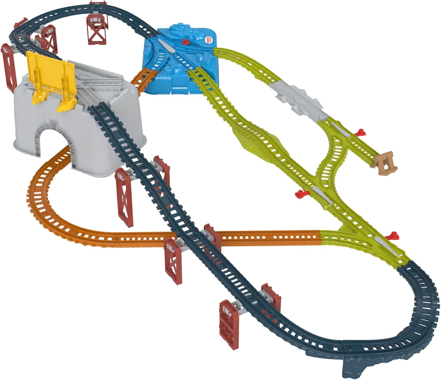 Thomas & Friends Toy Train Tracks Set, Connect & Build Bucket, 34-Piece Expansion Pack for Diecast & Motorized Trains, Kids Ages 3+ Years, HNP81