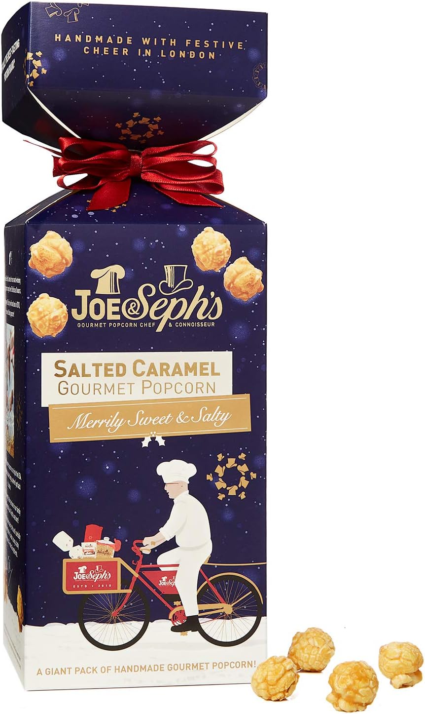 Joe & Seph's Salted Caramel Gift Box Cracker, 1x 85g Bag | Suitable for Vegetarians | Gluten Free | Gift Box 1x 85g Gift Box