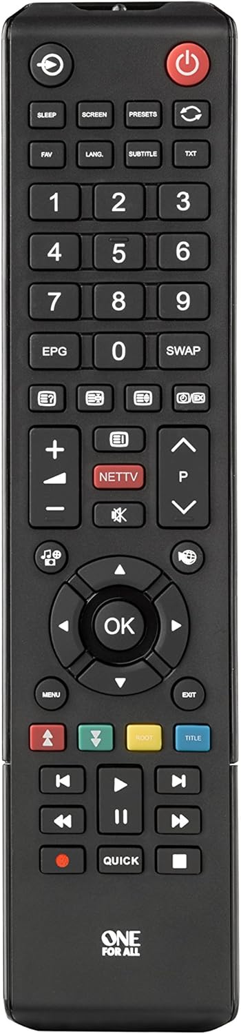 One For All Toshiba TV Replacement remote URC1919 – Works with ALL Toshiba televisions (LED,LCD,Plasma) black