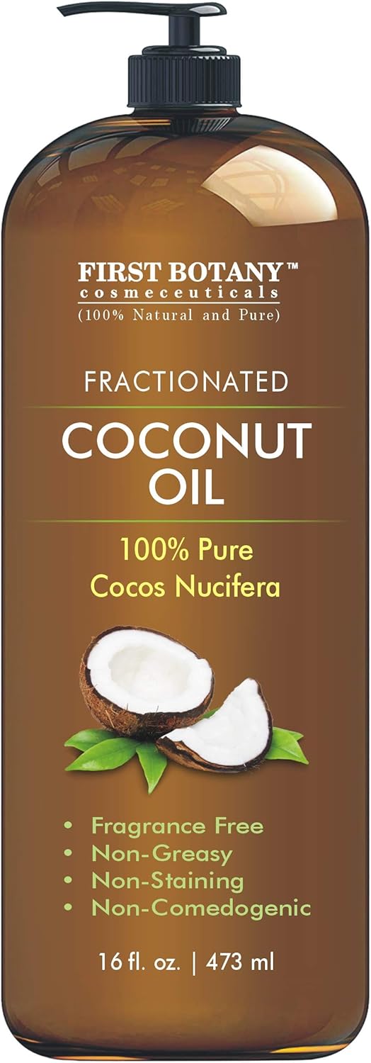 Fractionated Coconut Oil 16 fl. oz - 100% Natural & Pure MCT Coconut Oil for Hair, Skin,and Aromatherapy Carrier Oil, Massage Oil,Best Skin Moisturizer