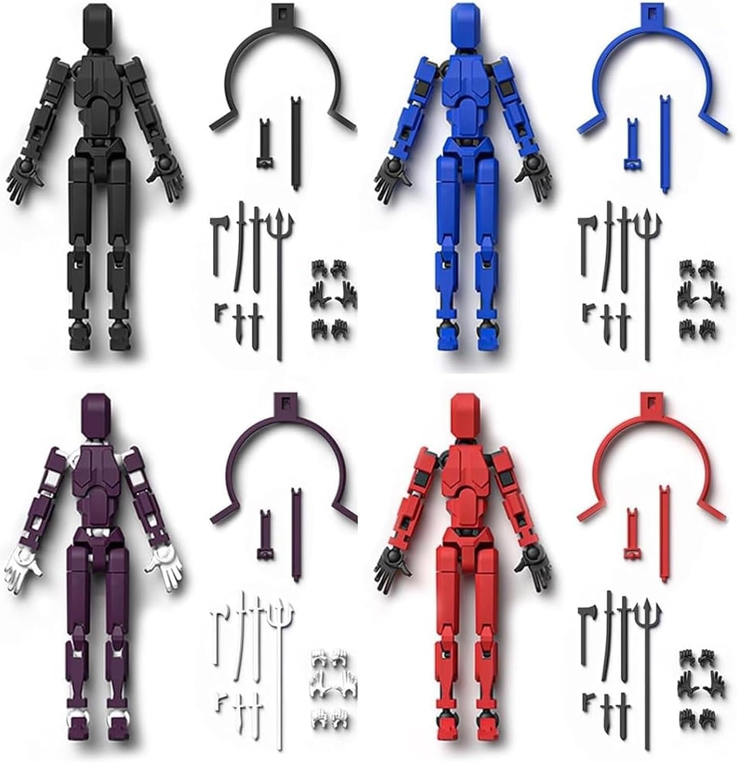 XUDUOO T13 Action Figure Set, 4PCS Magnetic 3D Printed Toys, Titan 13 Action Figures, Desktop Decorations, DIY Pose Smooth Joints Robot Model Teen Titans Toys Child Gift