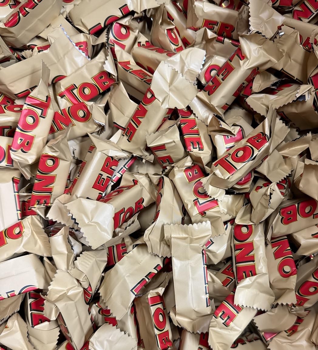TOBLERON TINY Swiss Milk Chocolate with Honey & Almond Nougat Bars (2 Pounds)