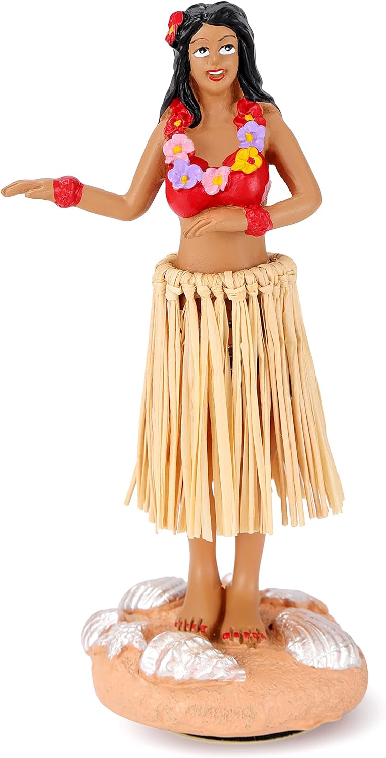 Dancing Hula Girl Dashboard Bobbleheads for Driver Dashboard Decorations Collection Figurines Gifts for Home Decoration Mini Size Doll Hula Dancer 4.72" High