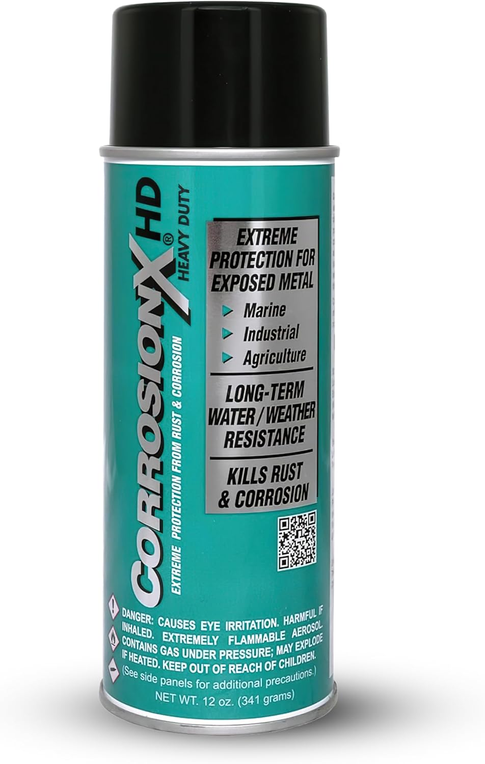 CorrosionX Heavy Duty Anti Rust Spray, 12oz Aerosol, Dripless Self-Healing Corrosion Inhibitor with Waterproof Barrier for Marine, Agricultural & Industrial Equipment in Harsh, Saltwater Environments