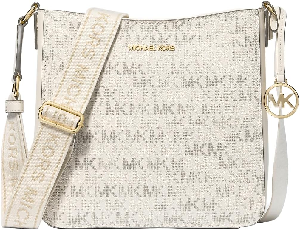 Michael Kors Jet Set Travel Small Signature Logo Crossbody Messenger Bag Vanilla