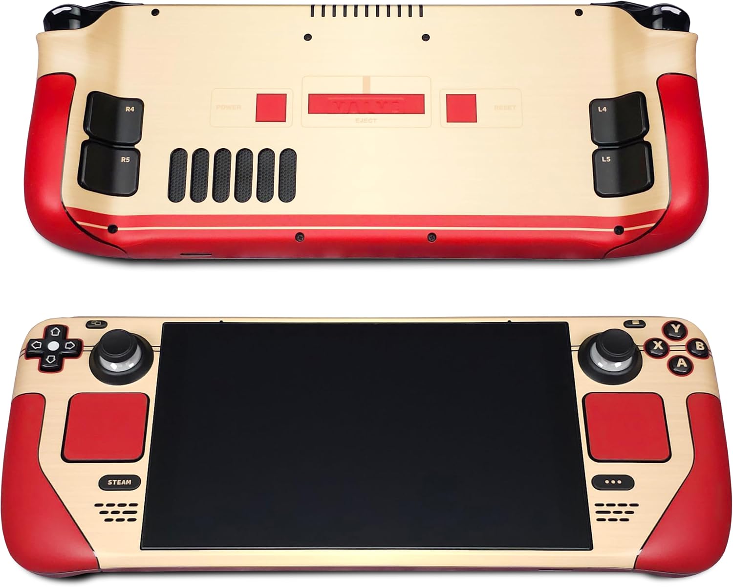 Steam Deck matte skin, Famicom edition, Full wrapping matte vinyl skin for Steam Deck (Designed by POP SKIN), Compatible with Both Steam Deck LCD Version and OLED Version.