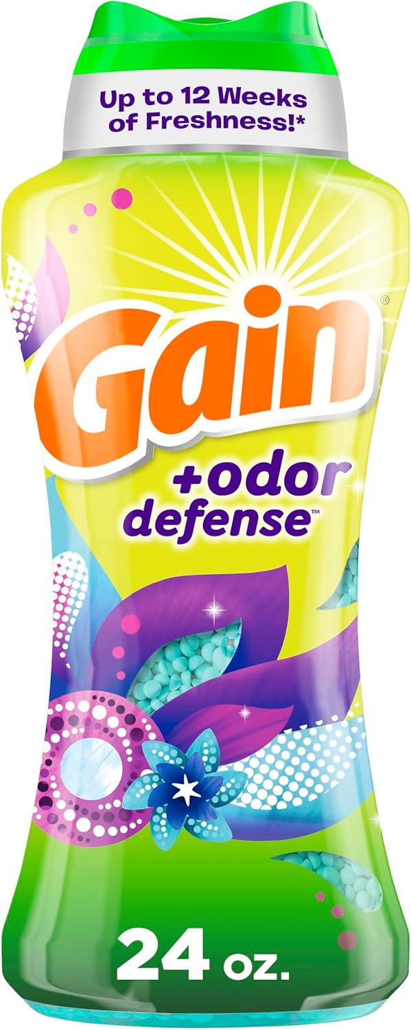 Gain Fireworks Odor Defense In-Wash Scent Booster Beads, HE Compatible, Super Fresh Blast Scent, 24 oz