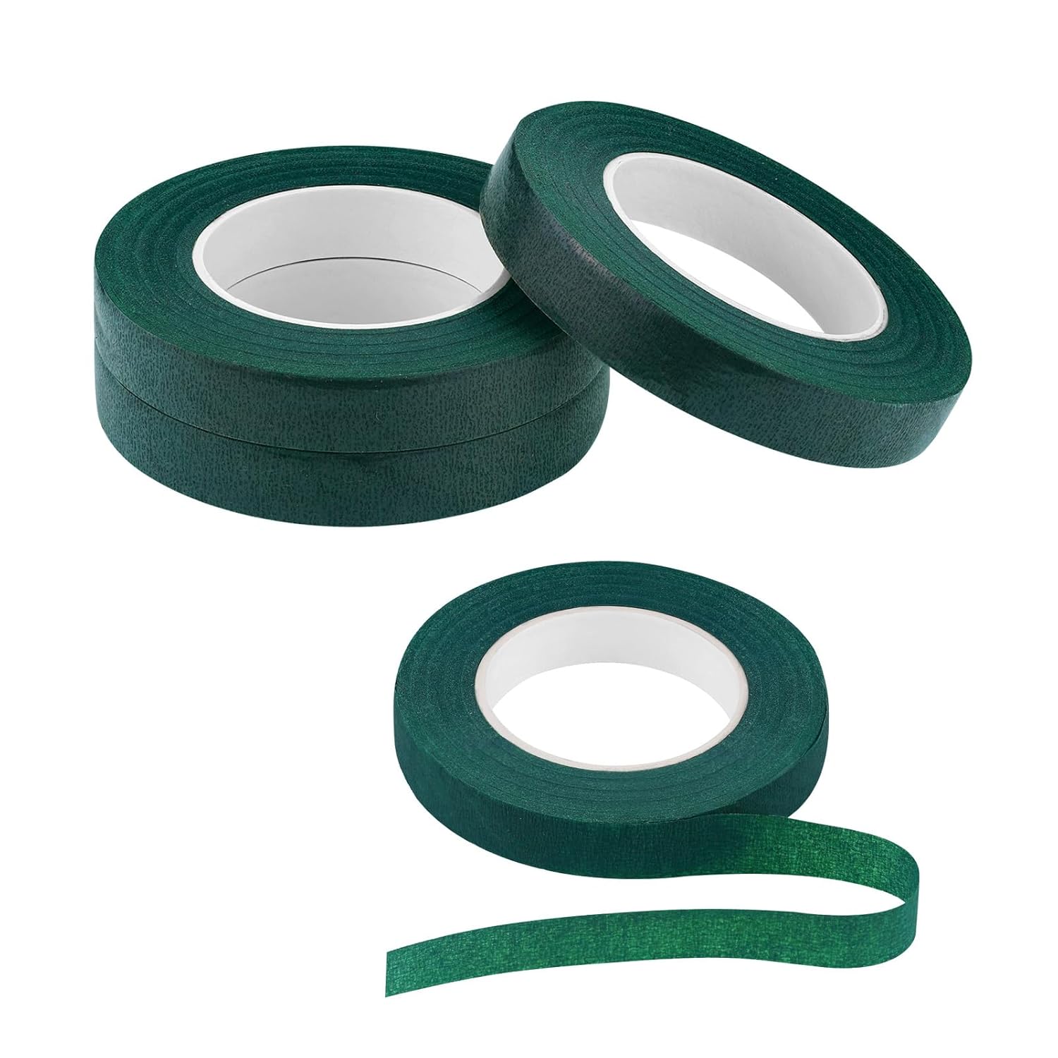 3 Rolls Floral Tape 1/2inch Dark Green Floral Tape for Bouquet Stems Wrap Floral Arranging Craft Projects Corsages, Wedding Bouquet(30 Yards)