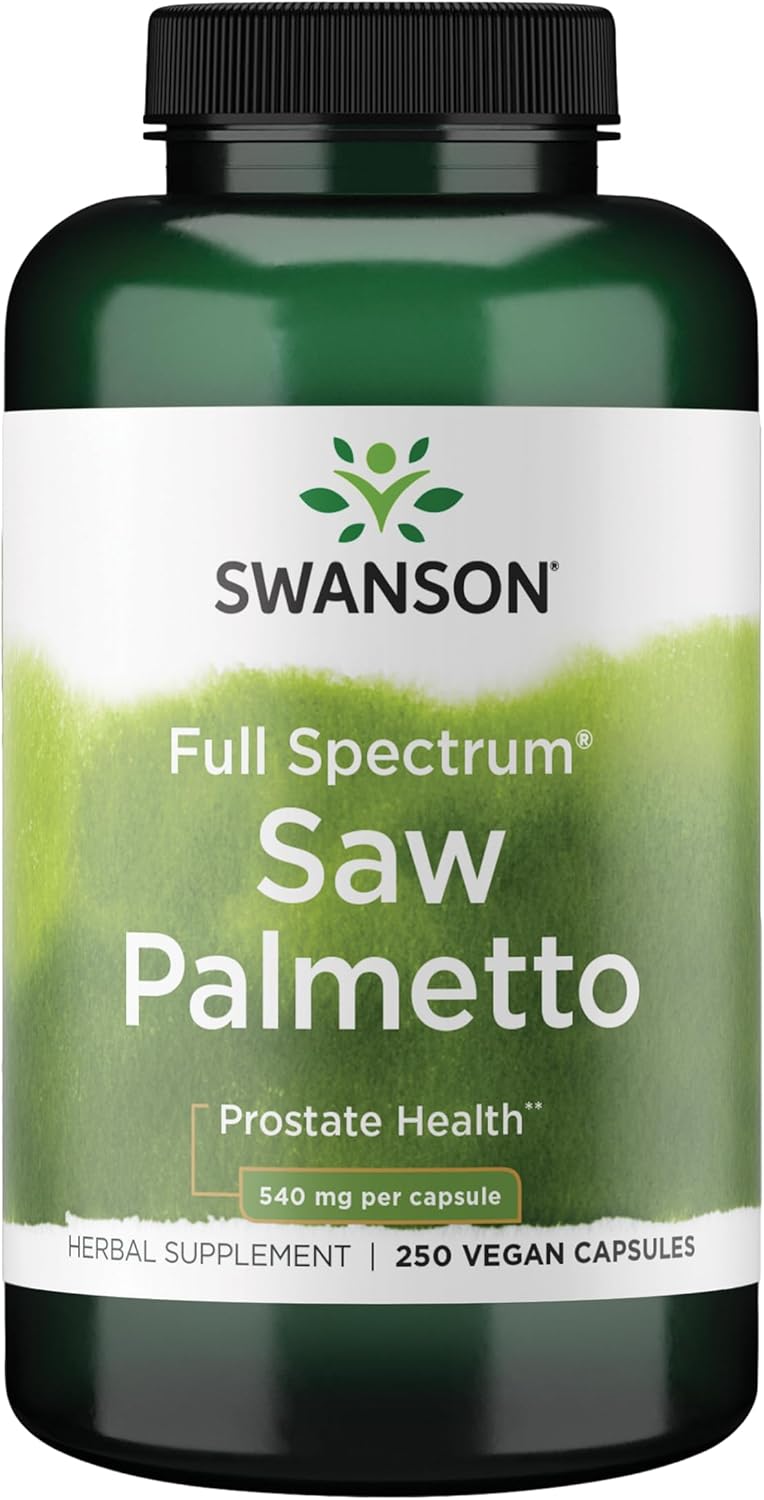 Swanson Saw Palmetto - Herbal Supplement Promoting Male Prostate Health Support - Natural Hair Supplement & Urinary Health Support - 540 mg 250 Capsules