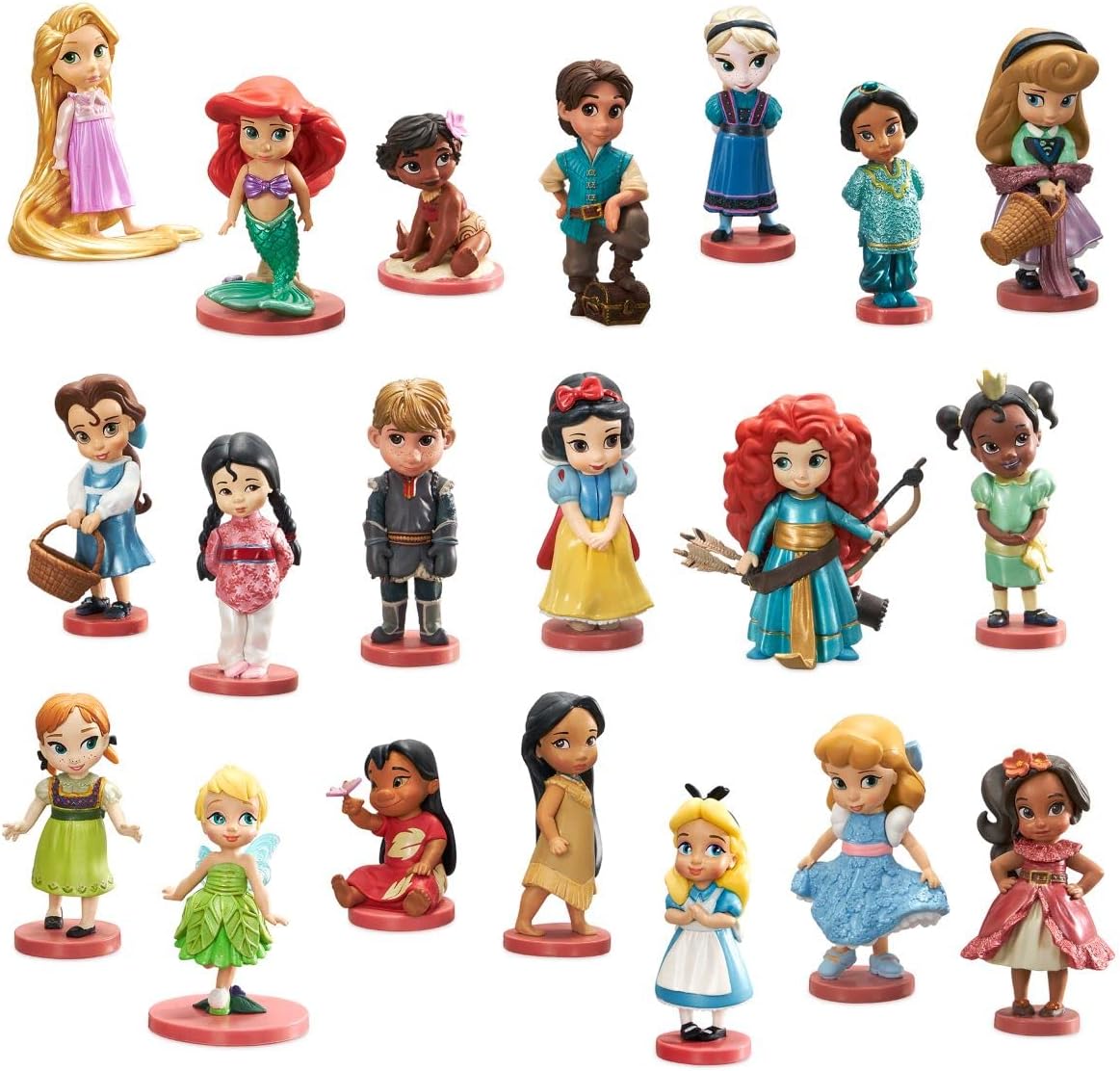Disney Store Girl's Animators' Collection Mega Figurine Play Set – 20-Piece Set, Authentic Characters, Interactive Toy Figures, for Kids, Ages 3+, Durable Design