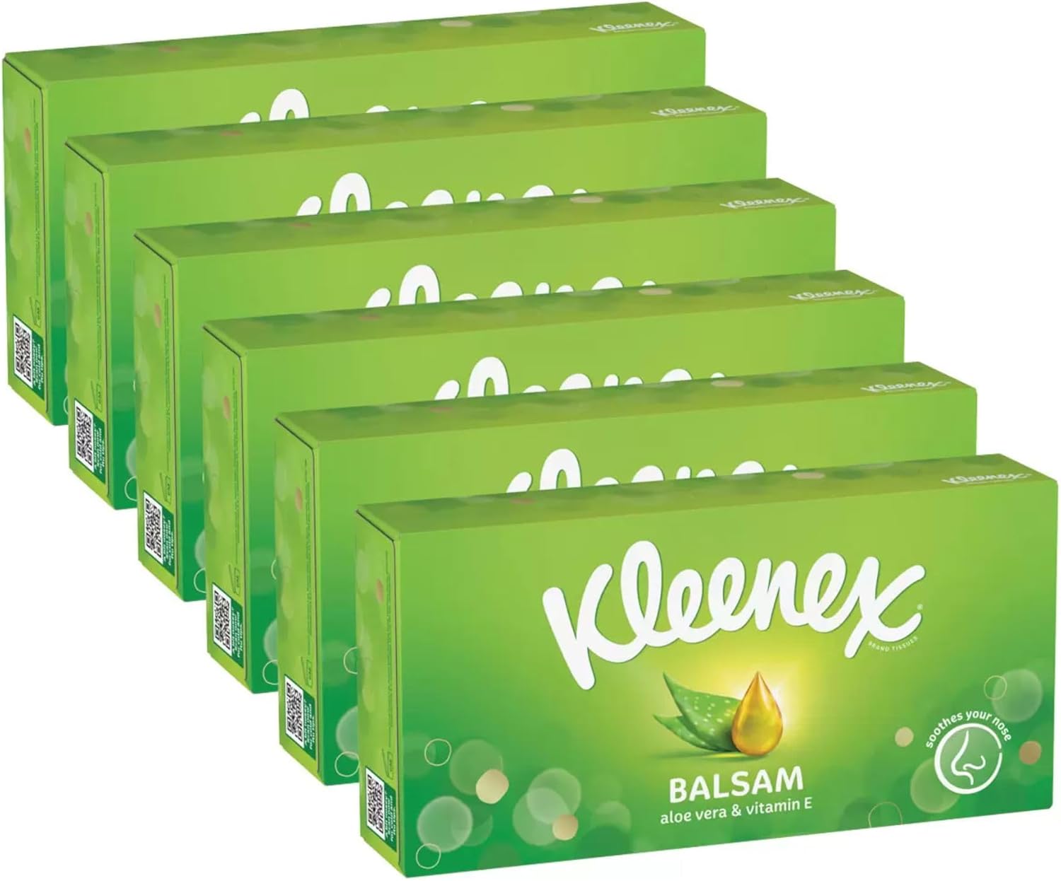 Balsam 3 Ply Facial Tissues Superior Soothing Balm Care, 384 Count, Pack of 6