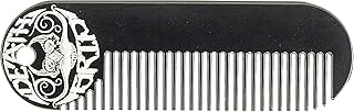 Mustache & Beard Comb Or Fine Tooth Moustache Pocket Metal Powder Coated Black Keychain Comb For Men - 3.25 x 1 Inches by Death Grip
