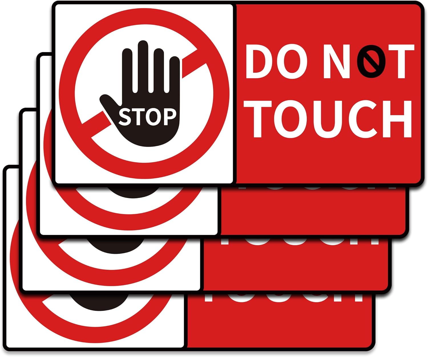 4 PCS Do Not Touch Warning Stickers,Self Adhesive Peel and Stick Vinyl Decal Do Not Use Hand Sign for Wall, Cars, Laptops, Glass, Toolbox