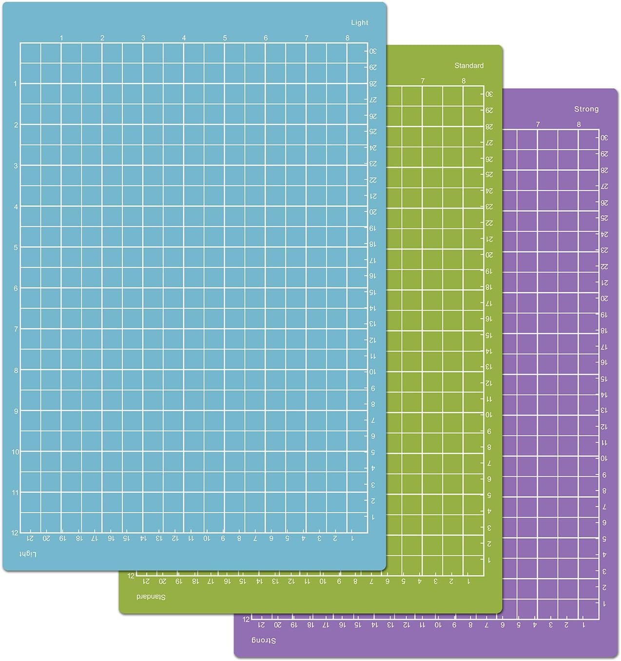 ReArt Cutting Mats for Cricut Joy Xtra - Variety Mats 1 Pack Standard Grip Mat, 1 Packs Light Grip Mat & 1 Pack Strong Grip Mat