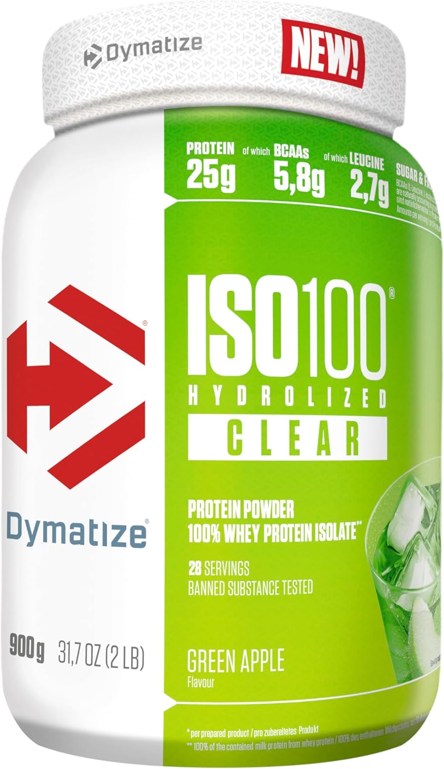 Dymatize ISO 100 Hydrolized Clear Green Apple 900g Whey Protein Pulver