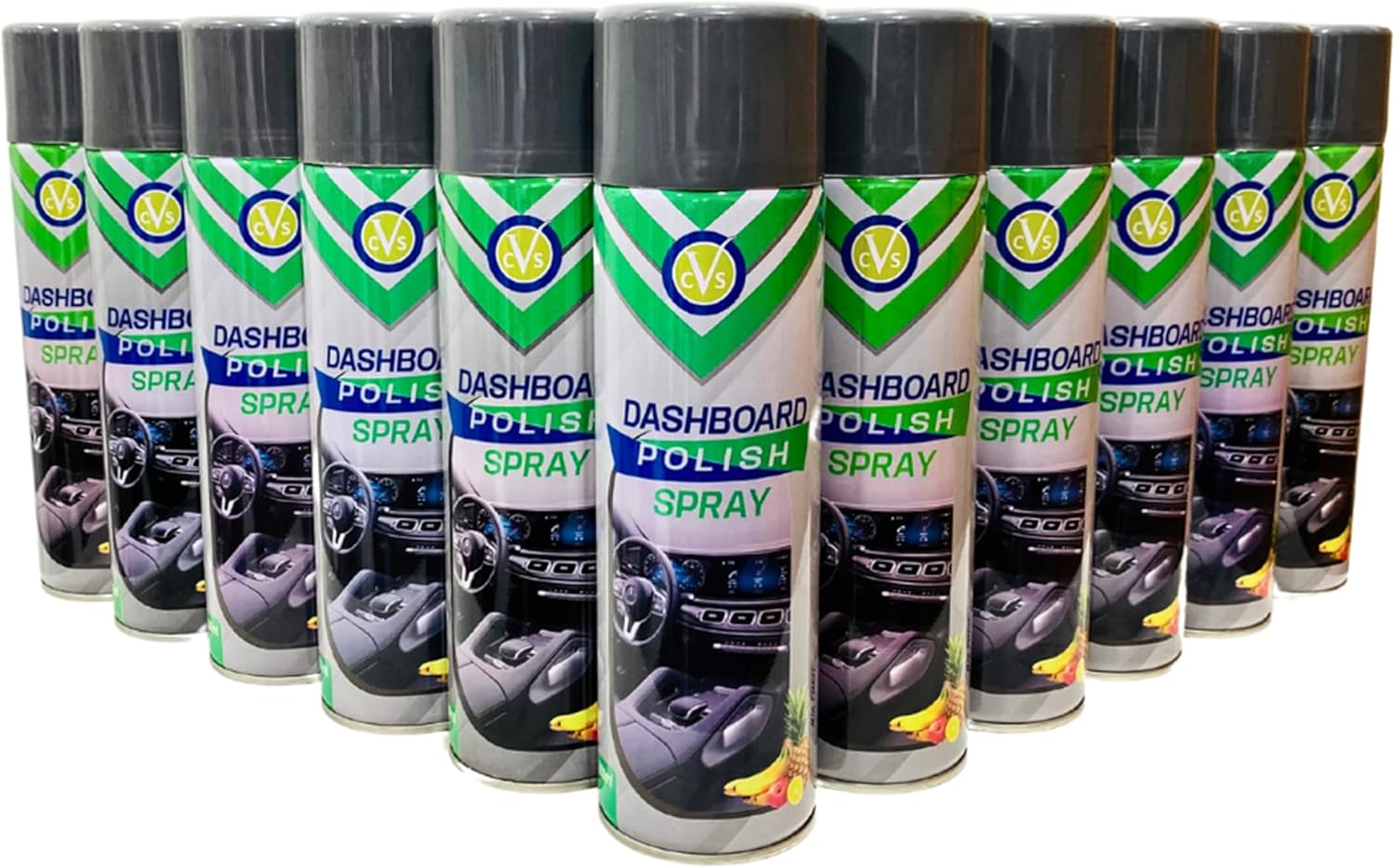 CVS 24 x 500ml DASHBOARD SHINE SILICONE SCENTED SPRAY CAR Interior Trim MIXED FRUITS
