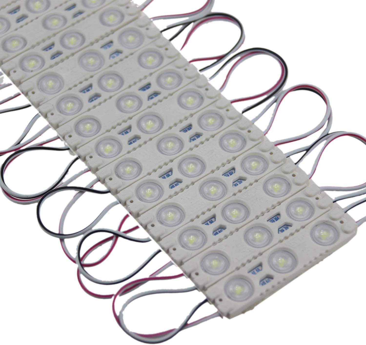 Rextin Super bright 200pcs 2835 3 LED Module White Waterproof Decorative Light for Letter Sign Advertising Signs with Tape Adhesive Backside 3 Years Warranty