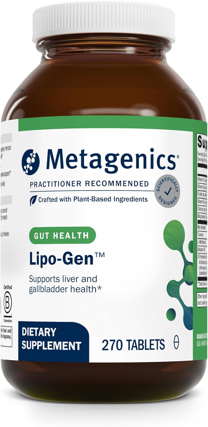 Metagenics Lipo-Gen - Lipotropic Liver Supplement* - Gallbladder Support* - with Amino Acids, Vitamin B12 & Choline - Non-GMO, Gluten-Free & Vegetarian - 90 Tablets